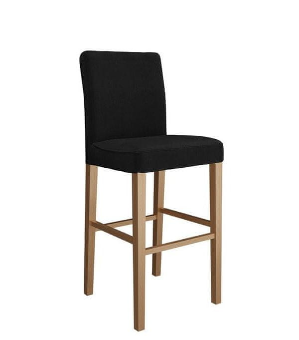Veneti Barová stolička SAYDA - prírodné drevo / čierna